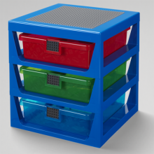 Storage Rack with 3 Drawers Blue