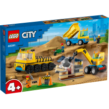 LEGO 60391 Kiepwagen, bouwtruck en sloopkraan