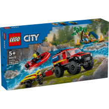 LEGO 60412 4x4 brandweerauto met reddingsboot
