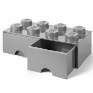 LEGO Storage Brick Opberglade 2x4 Grijs