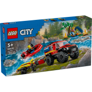 LEGO 60412 4x4 brandweerauto met reddingsboot