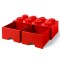 LEGO Storage Brick Opberglade 2x4 Rood