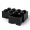 LEGO Storage Brick Opberglade 2x4 Zwart